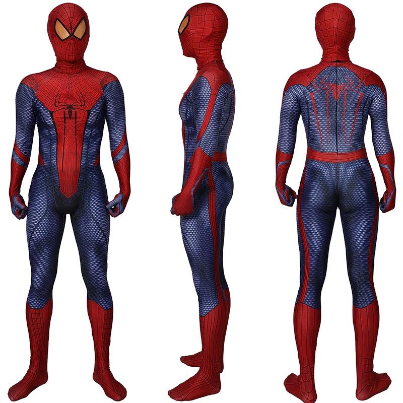 Atemberaubende Amazing Spiderman Strumpfhose Halloween Cosplay Kostüme Zentai Anzug mit exquisiter Verarbeitung und atmungsaktivem Stoff