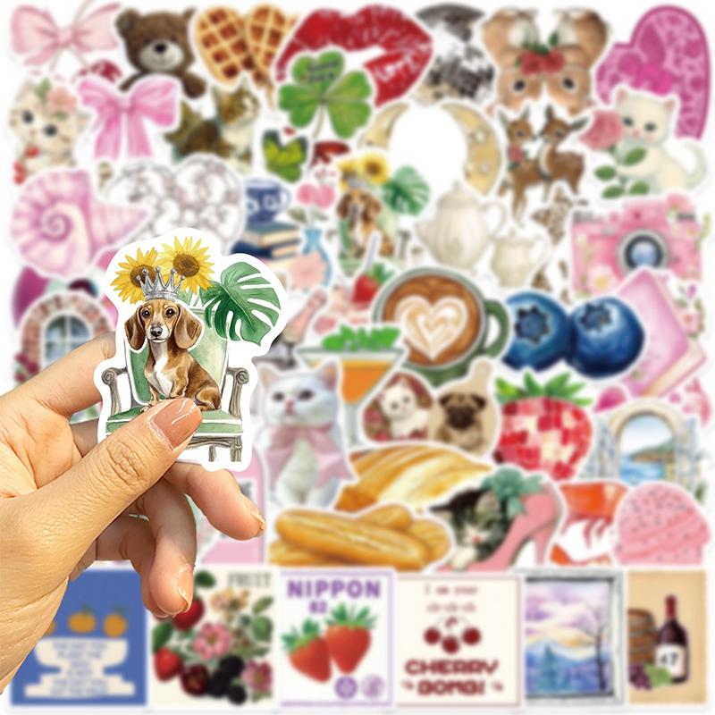 50 Stück Rosa Ästhetische Aufkleber Mädchen DIY Sammelalbum Laptop Gepäck Handy Tablet Aufkleber Lustiger Schreibwarenaufkleber