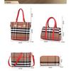 Karierte Leinwand Schwiegermuttertasche Sechs-teiliges Set Hand-Schultertasche Damen-Tasche