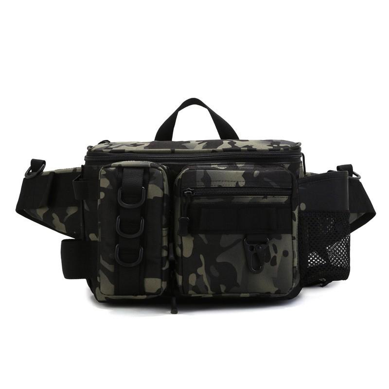 Multi-Compartment Fishing Waist Pack With Waterproof Design Lure Rod Storage Tackle Organization Nylon Outdoor Gear