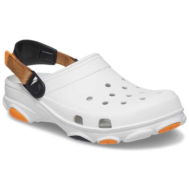 Crocs All-Terrain Clog Plastic Sneaker Sandals Unisex White Orange