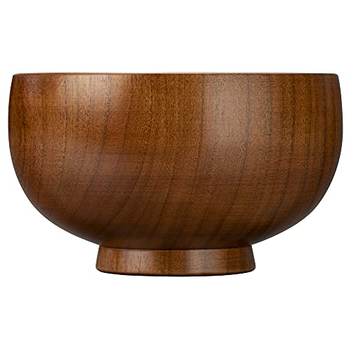 Yamanaka Lacquerware Shirasagi Woodwork Soup Bowl, Shirasagi Bowl, Small, Approx. 10cm, Cherry Blossom, Lacquered Brown, Made In Japan