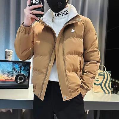 Winter New Fashion Stand Collar Long Sleeve Contrast Color Parkas Men's Clothing Korean Thicken Warm Pockets Zipper Youth Tops