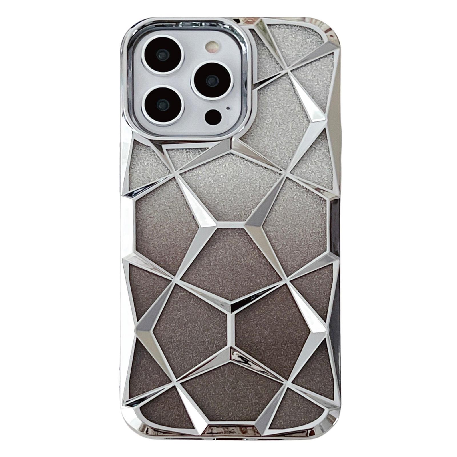 

For iPhone 16 Pro Max Case Electroplating Rhombus Design TPU Gradient Phone Cover A