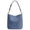 Coach Wierzba 27 Miękkie Logo Jeansowa Torba Bucket Bag Damskie Torby Ciemnoniebieski CAT44-B4RHO
