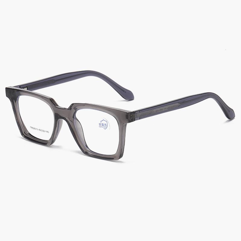 Cross Mirror Square Eyeframe Male Internet Celebrity Versatile Anti Blue Light Female Advanced Sensitivity TR90 Black Frame Can Be Paired With Myopia