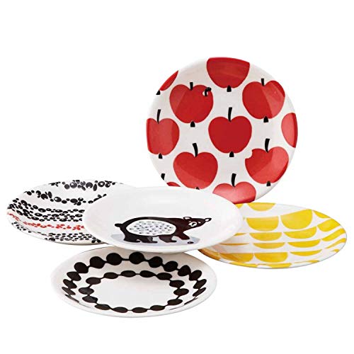 

Finlayson Hauska Plate Set (5 Designs), Approx. 16cm Diameter, Nordic Style, Floral Print, Perfect Gift for Women, Birthday, Mother s Day, Housewarmin