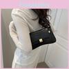 Modern Black White Brown Small Square Pu Crossbody Bag With Soft Structure For Women
