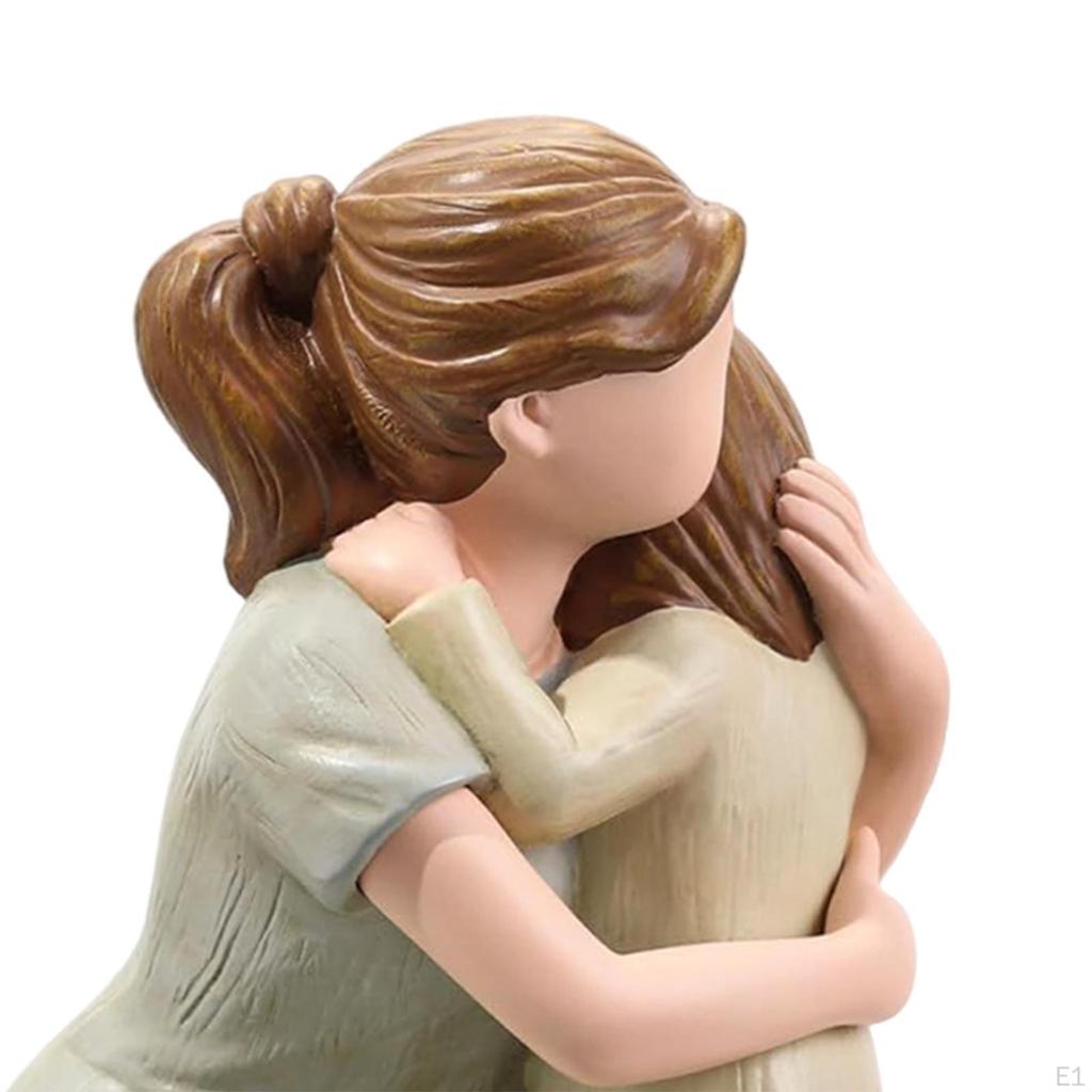 Mom and Daughter Statue Figure Sculpture Art Crafts Creative Tabletop Ornament Decorative Figurine