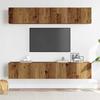 VidaXL Meubles TV muraux 4 pcs vieux bois bois d'ingénierie, banc TV, meuble hifi, centre de divertissement, buffet TV, 3328943