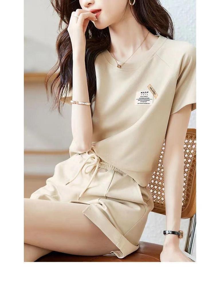 Summer Fairy Casual Shorts & Tee Set for Women - Fresh & Age-Reducing Two-Piece