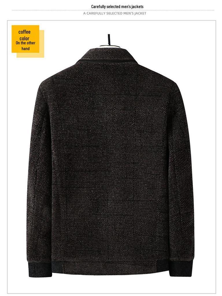 Dad’s Chenille Cotton Jacket - Middle-aged Men's Winter Coat with Velvet Lining