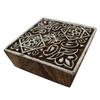 Square Block Handmade Textile Printing On Fabric Wood Craft Floral Design