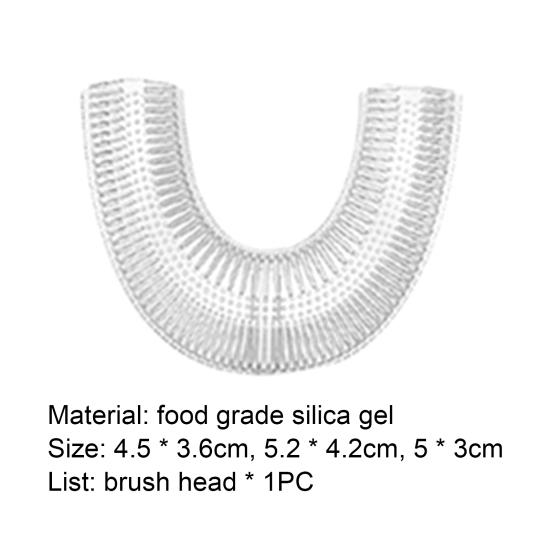 U Shape Toothbrush Head Deeply Cleaning Silicone 360 Degrees Soft Electric Toothbrush Head for Kids