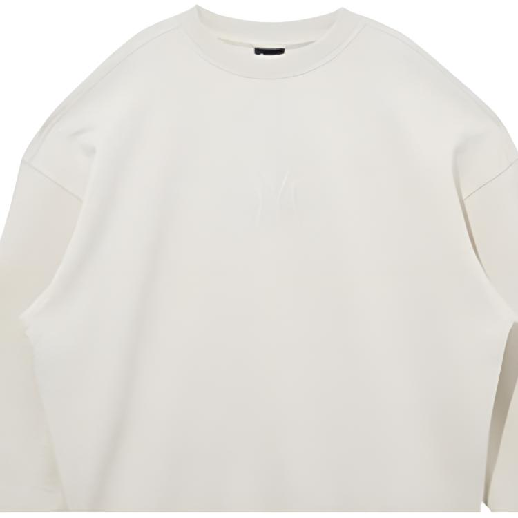 New Era SS22 Solid Color Logo Print Pullover Round Neck Sweatshirt Unisex sweatshirt Beige 13095682