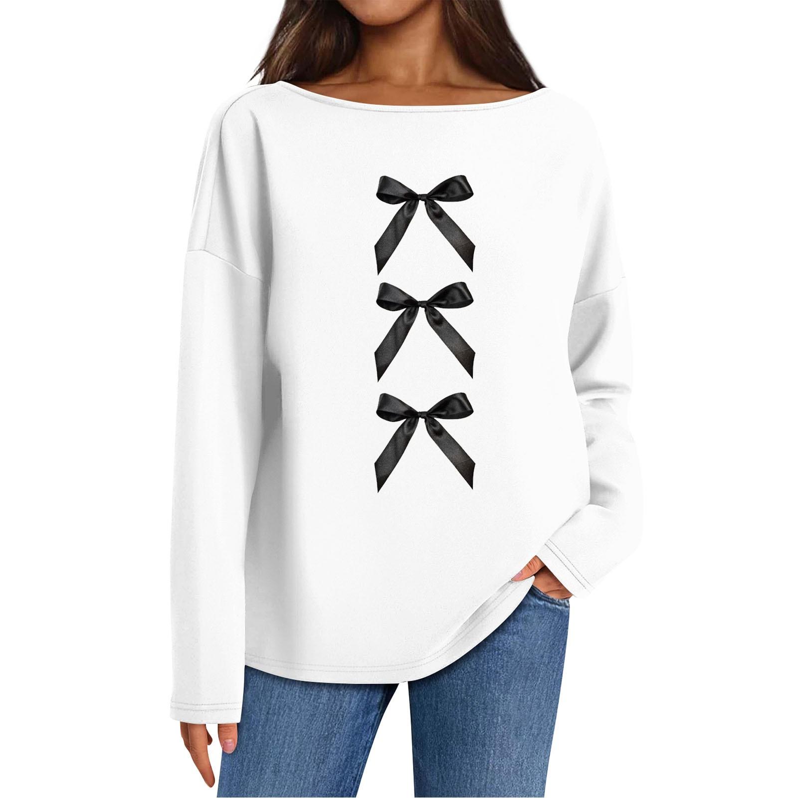 

Women s Crew-neck Everyday Casual Loose Printed Long-sleeved Top XXL