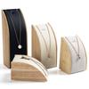 Fashionable Sturdy Solid Wood Jewelry Display Rack 3 Pieces Set for Necklace and Pendant Exhibition Organization