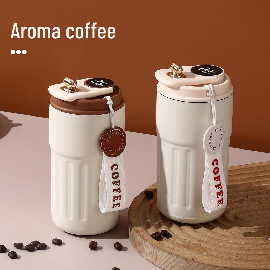 Premium 316 Stainless Steel Thermos: Temperature-Display Portable Vacuum Coffee Cup with Business Meeting Laser Engraving Gift Option