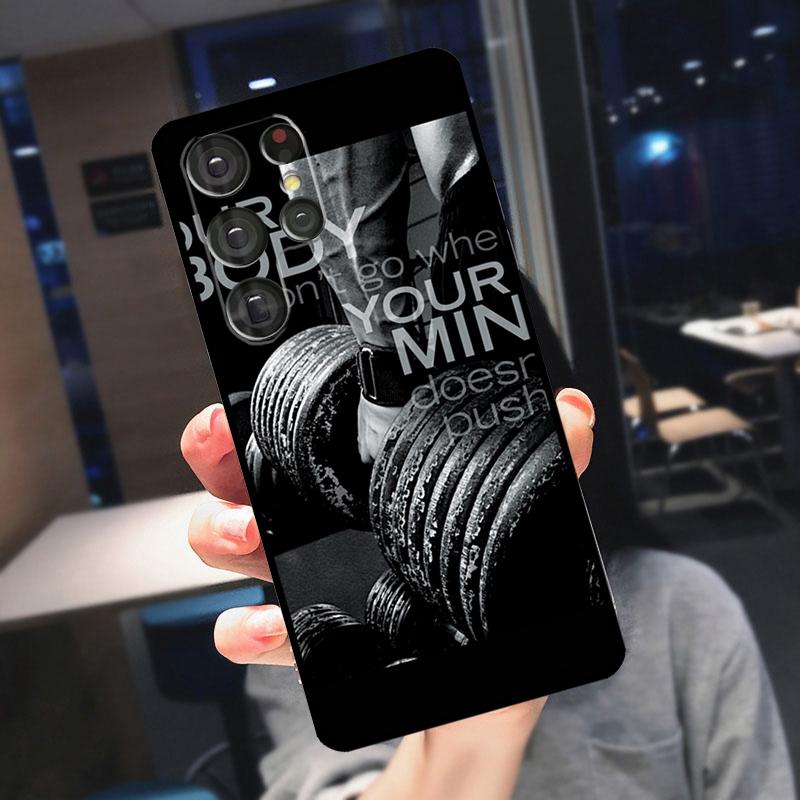 Bodybuilding Gym Fitness Case For Samsung Galaxy S23 S22 S21 Ultra S20 FE Note 10 20 S8 S9 S10 Plus Phone Cover