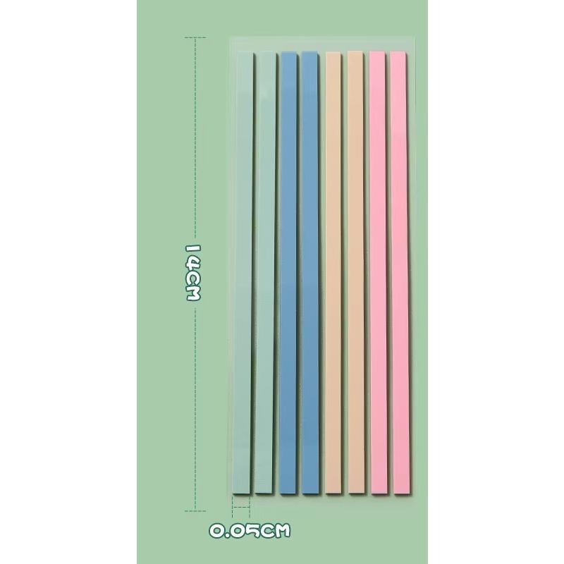160Pcs Transparent Highlighter Tape Removable Sticky Tabs Morandi Neon Clear Sticky Notes Aesthetic Office School Supplies