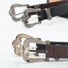New Retro Carved Pattern Crown Alloy Buckle Belt for Women European and American Sweater Jeans Decorative Belt