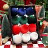 12pcs/SET 6cm Velvet Christmas Balls Set Plastic Festival Christmas Flocking Balls Pendant Red Green Velvet