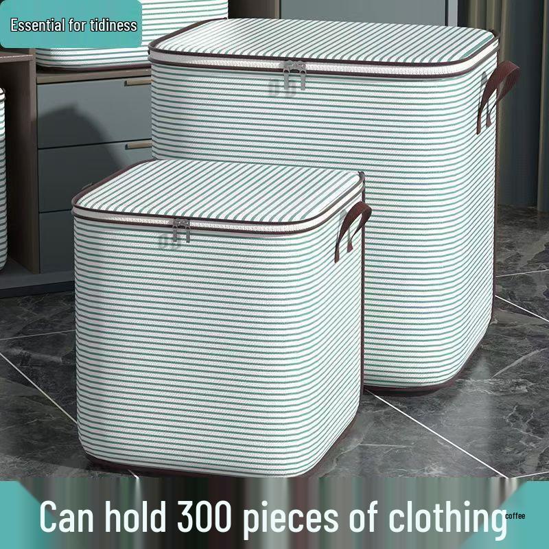 Clothes & Quilts Storage Bags, Durable Cotton Wardrobe Organizers for Packing & Moving