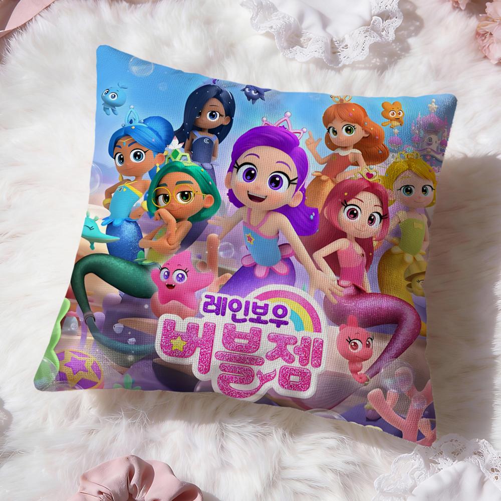 anime r-Rainbow Bubblegem Cushion Cover Premium Comfort Reversible Pillow Cove -Two in One Design for Any Room & Car Interior
