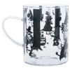 Takasaka International Japan Moomin Glass Mug, Microwaveable, Heat-Resistant, Straight Mug with Wood Pattern, Clear, 290ml (MM-G29-001)