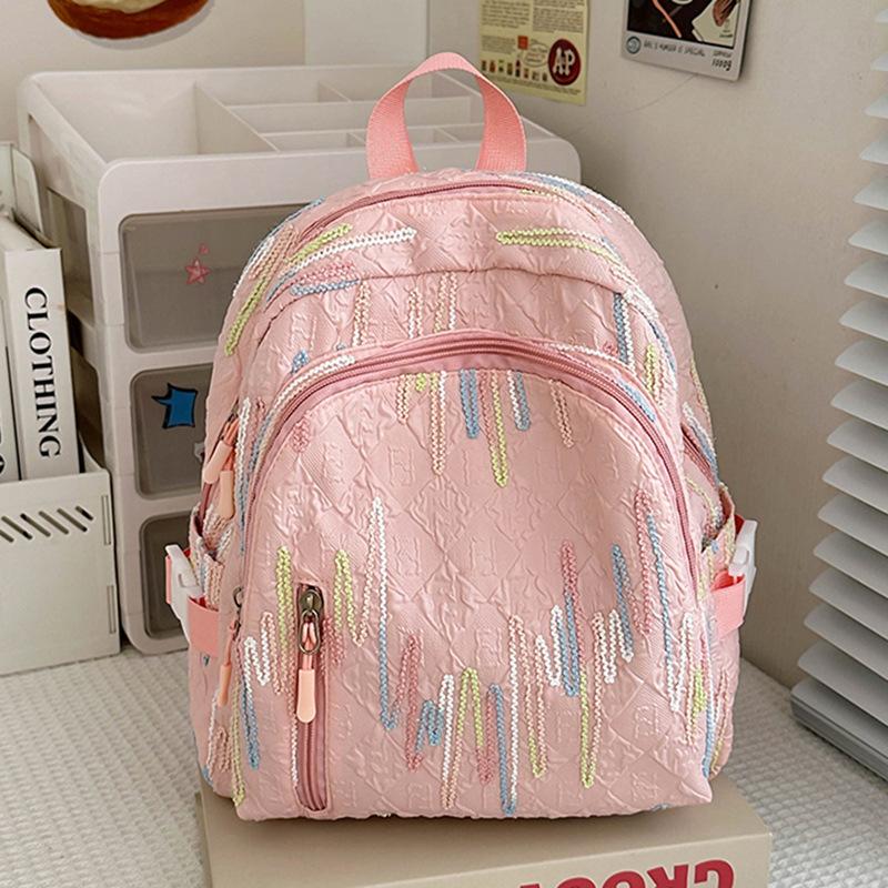 High-looking Small Schoolbag for Girls  College Students  Children Cute Kindergarten Striped Small Backpack