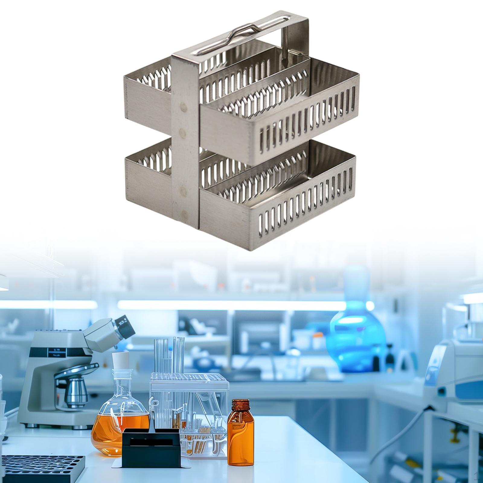 

Стойка для окрашивания из нержавеющей стали с ручкой для лабораторных предметных стекол fits 30 Slides