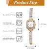 Square Women's Bracelet Watch Cute Sparkling Diamond Analog Waterproof Stainless Steel Quartz Fashion Watch