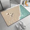 Turtle Beach Printed Bath Mat Super Absorbent Diatom Mud Bathroom Floor Rug Non-slip Laundry Room Entrance Carpets Home Decor
