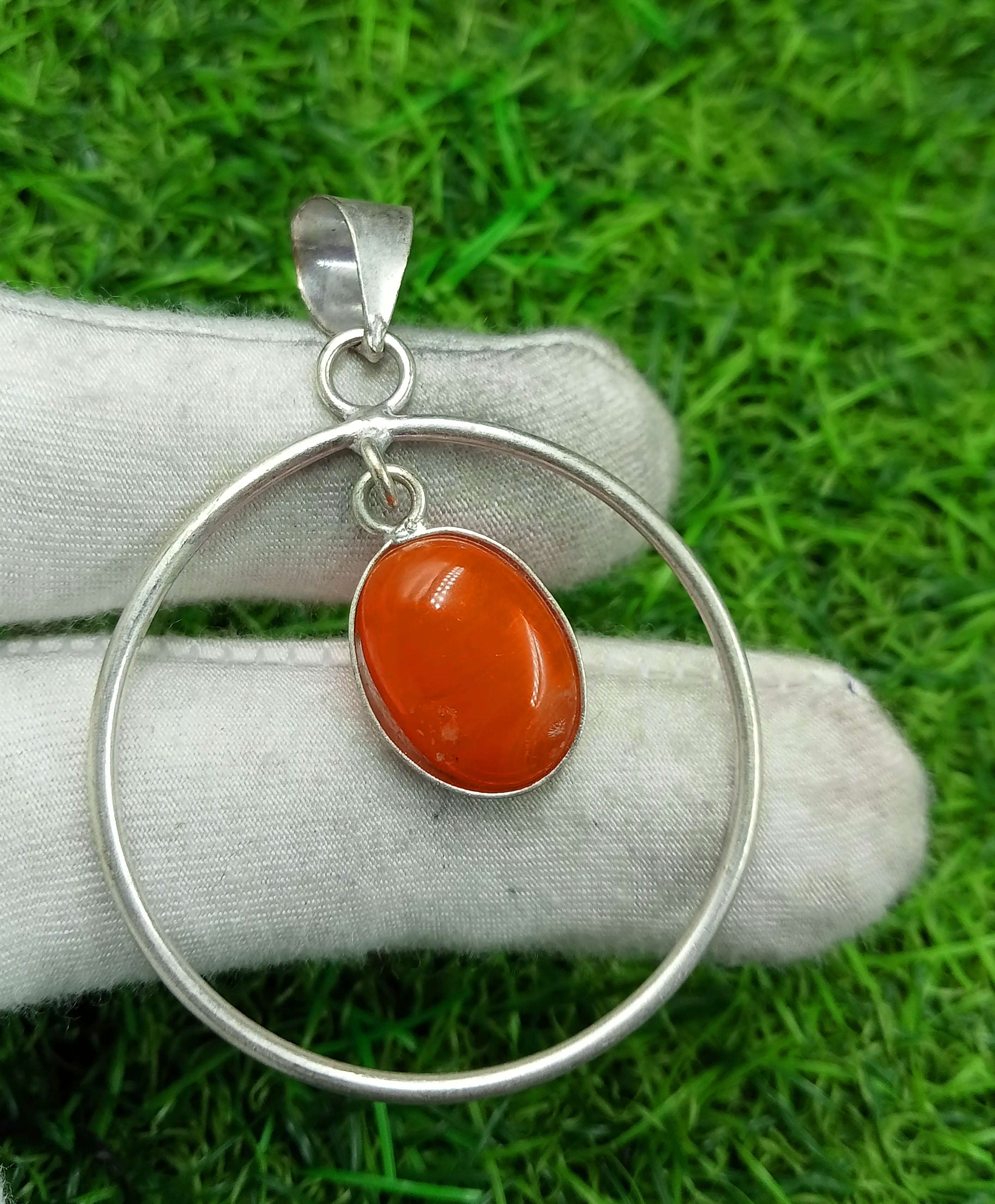 

Ccarnelian Gemstone 925 Sterling Silver Plated Pendant DEP-88