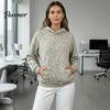 Sweatshirt with Front Pocket Women Leopard Print Hoodie, Oversized Drop Shoulder Hooded Pocket, Hoodie Long Sleeve Loose Casual Pullover Top