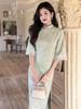 Bei Zhi Yun Green Suede Big Sleeve Cheongsam - 2025 Autumn Collection