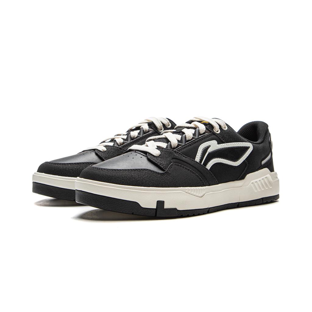 Li Ning Common 80s Slip Resistant, Abrasion Resistant, Lightweight Low top Skateboard Shoes Men's Black AGCV269-2