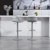 Set de 2 Scaune de Bar Moderne Reglabile Pivotante, Spătar din Plastic și Șezut din Piele Ecologică, Ridicare pe Gaz, Bază Metalică cu Suport pentru Picioare, Blat de Bucătărie