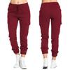 Women S Cargo Casual Elastic Waist Drawstring Side Pocket Long Pants