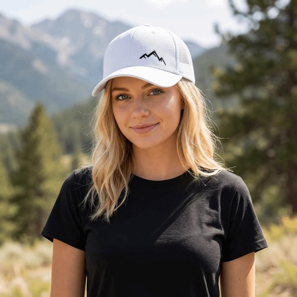 Breathable Mesh Baseball Cap Mountain Range Embroidery Hip Hop Hat Fashion Sunscreen Hat  Summer