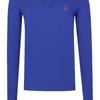 Polo Ralph Lauren Jednobarevné polo tričko s dlouhým rukávem s výšivkou poníka Pánské topy Královsky modrá MNPOKNI16820283-400