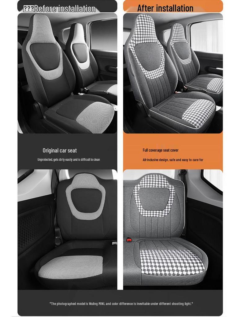 Wuling Hongguang Mini 3rd Gen Linen Car Seat Cushion - Universal Fit, All Seasons