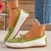 Fashion Spring and Autumn New British Style Lazy One-foot Slip Single Shoes Metal Buckle Soft Sole Flat Comfortable Loafers