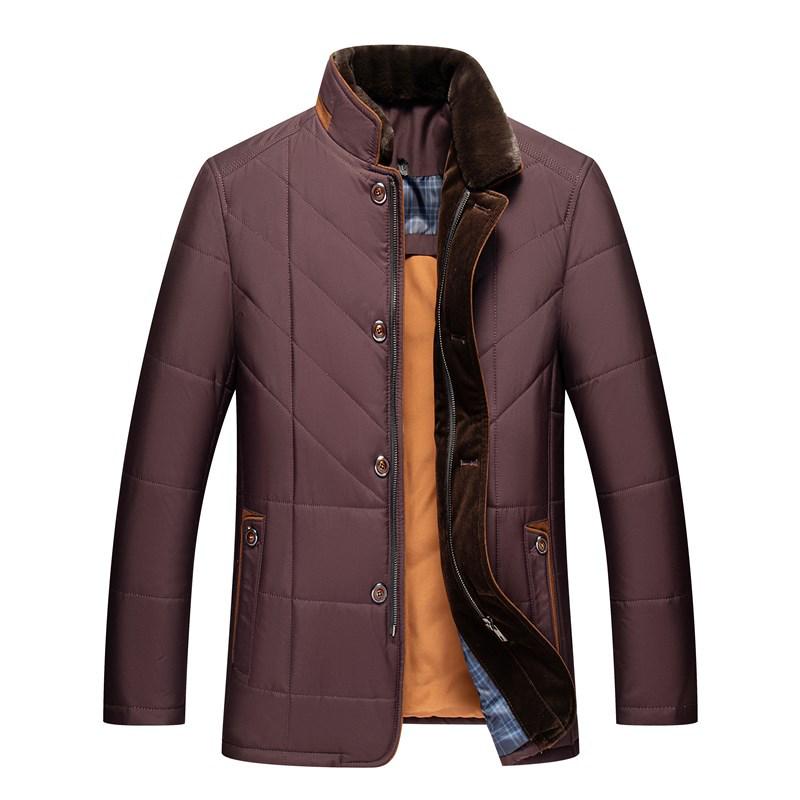 2025 Winter Men's Thickened Cotton Jacket with Stand-up Collar