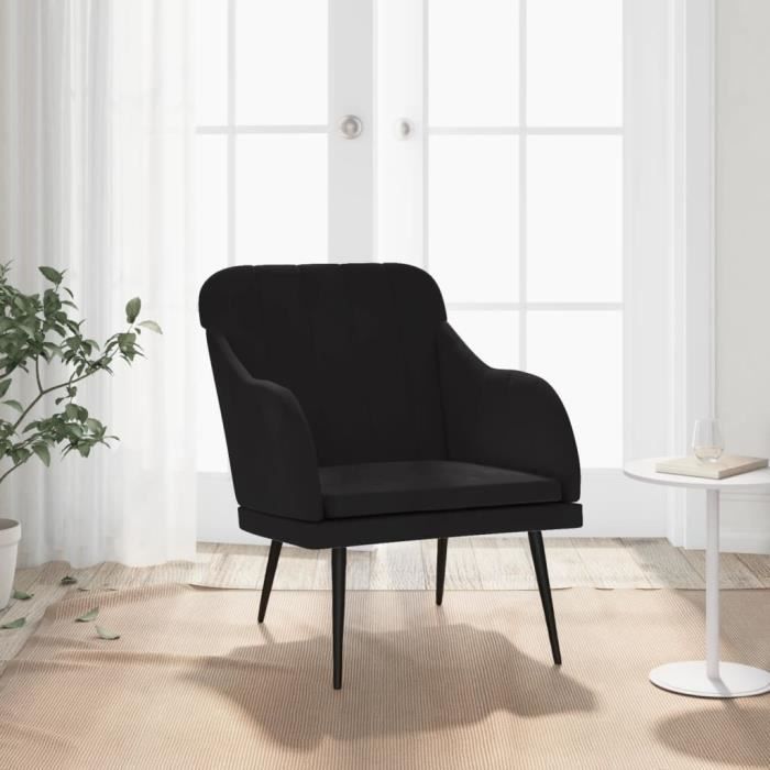 VidaXL Fauteuil Noir 63x76x80 cm Velours 351459
