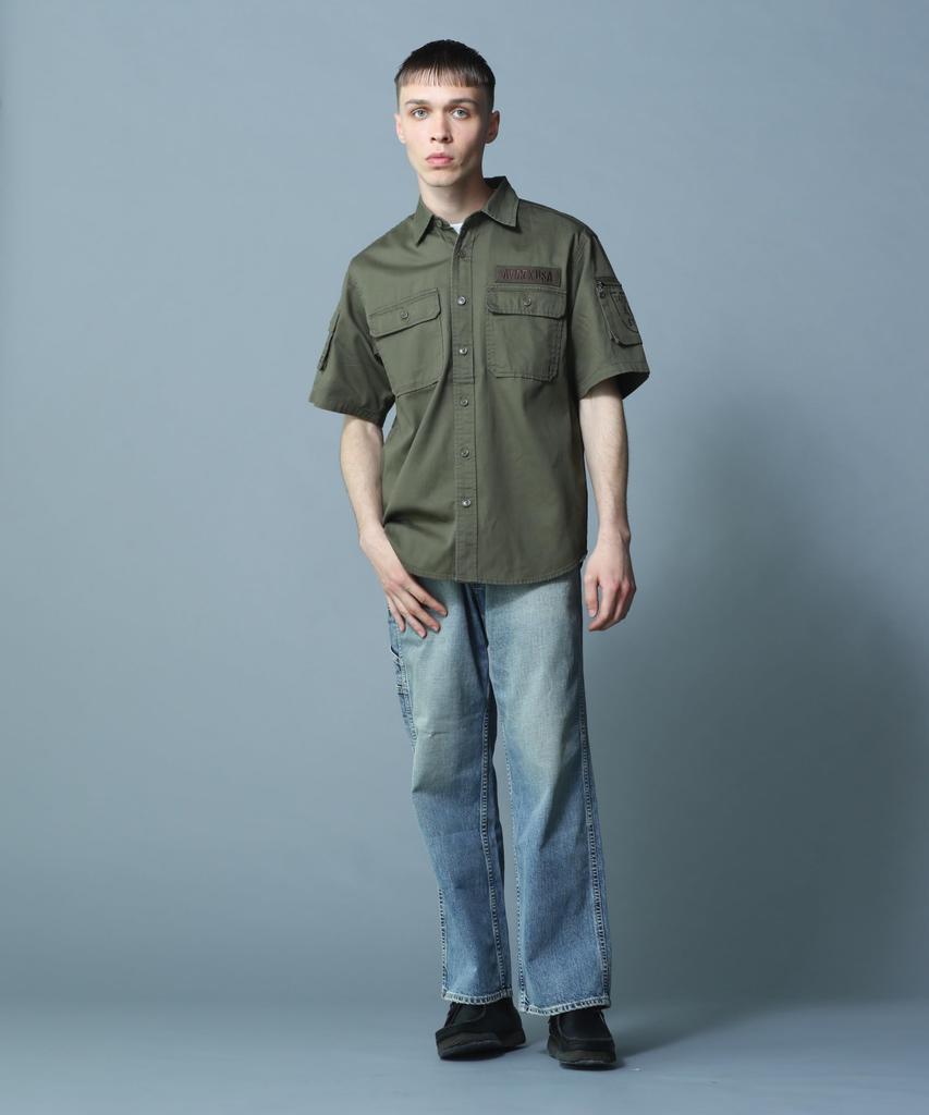 AVIREX BASIC FATIGUE SHORT SLEEVE SHIRT L Olive 783-5923001