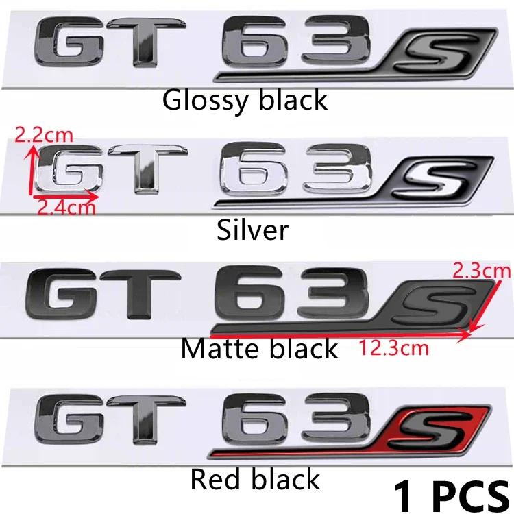 S Badge Letter Emblem Styling 3D ABS Rear Trunk Sticker Silver Black Red For Mercedes-Benz GT GTS GT63S GT43 GT50 GT53 GT63