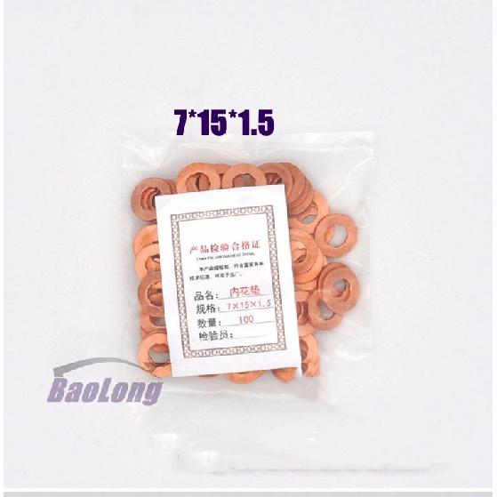 100PCS 7×15mm 7×13mm 9×18mm Diesel Common Rail Injector Nozzle Copper Seal Washer Fuel Pump Gasket Pad for CAT