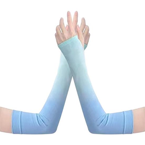 Sun Protection Arm Sleeves, Cooling UV Protection Sleeves, Mosquito Repellent Sleeves, with Thumb Hole, Gradient Colors for Women Summer Cycling