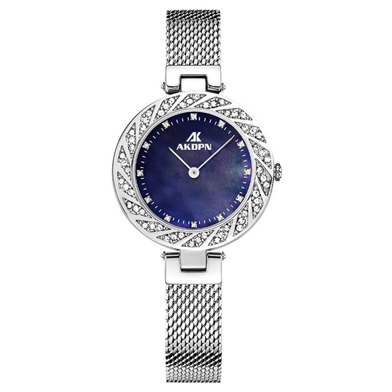 Top Brand Fashion Diamond Mesh Belt Women's Watch Light Luxury Quartz Wristwatch Waterproof Starry Sky Flow Diamond Exquisite Women's Watch